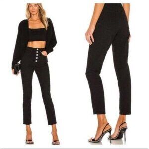 WeWoreWhat Danielle Jeans Black Stretch Denim High Rise Straight Leg Size 25